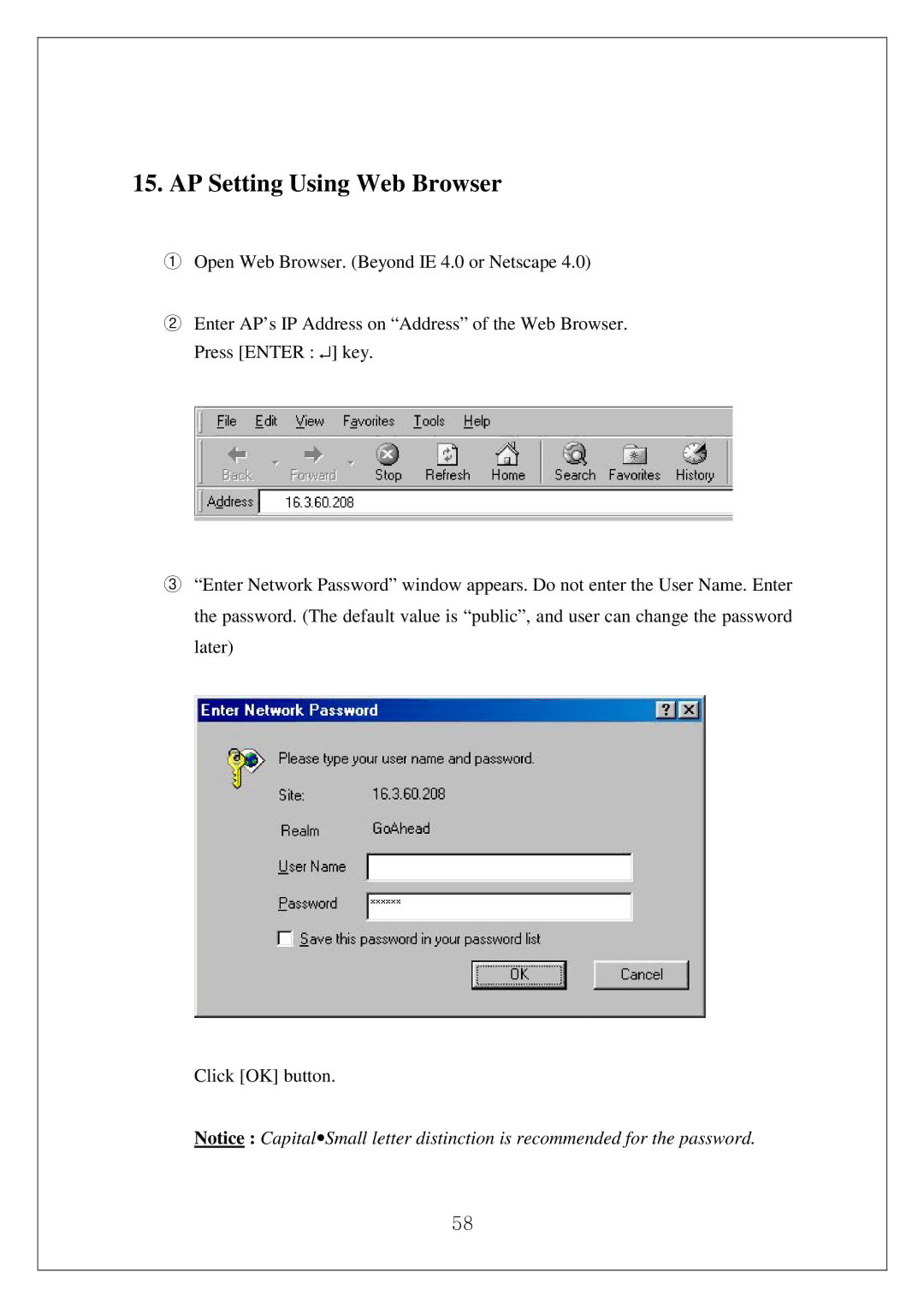 Samsung SWL-3000AP manual AP Setting Using Web Browser 