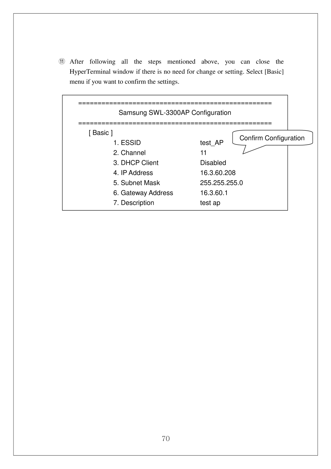 Samsung SWL-3000AP manual TestAP 