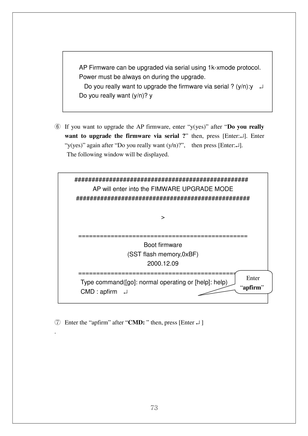 Samsung SWL-3000AP manual Apfirm 