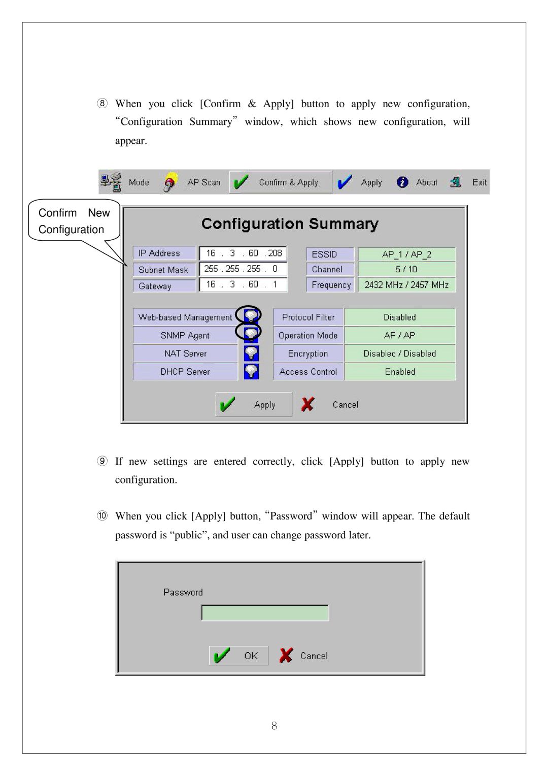 Samsung SWL-4000AP manual Confirm New Configuration 