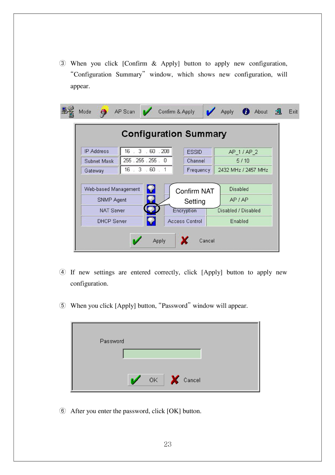 Samsung SWL-4000AP manual Confirm NAT Setting 