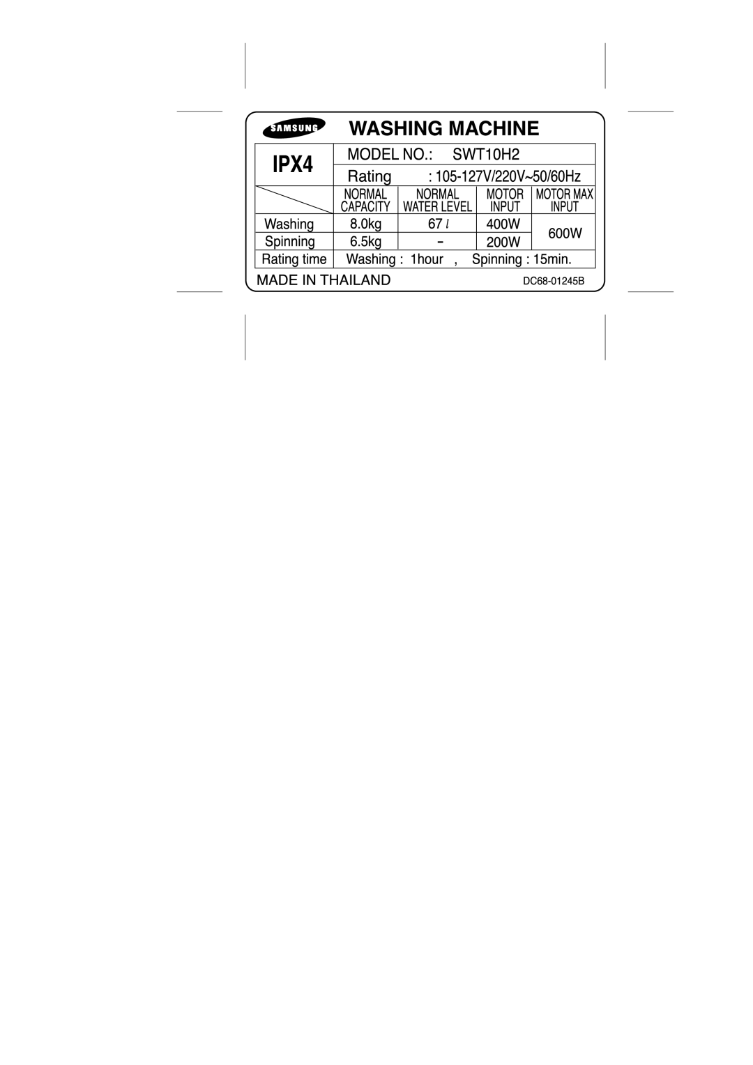 Samsung SWT10H2NW/YL, SWT10H2IW/YFE, SWT10H2IW/YAJ, SWT10H2EW/XSG, SWT10H2EW/YD, SWT10H2PEW/YQH, SWT10H2IW/YOQ manual 