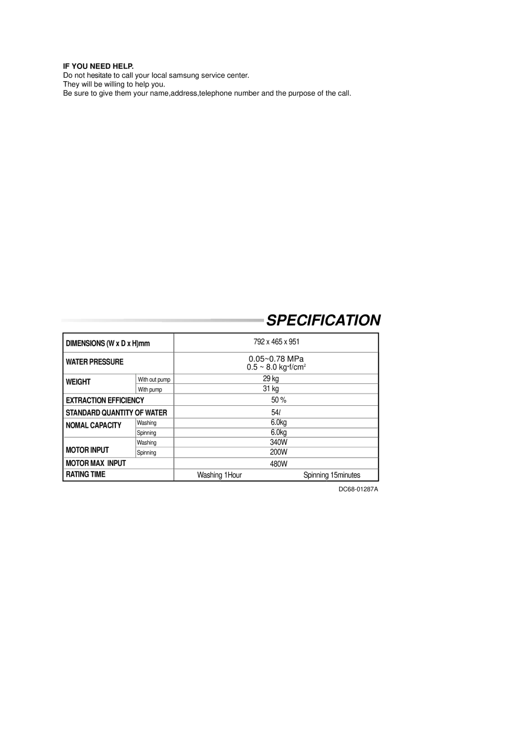 Samsung SWT80H2EW/YPD, SWT80H2EW/XSG, SWT80H2PEW/XSG, SWT81H2NW/YL, SWT80H2EW/YQH, SWT80H2PEW/YOS, WT90H2EW/XSG Specification 