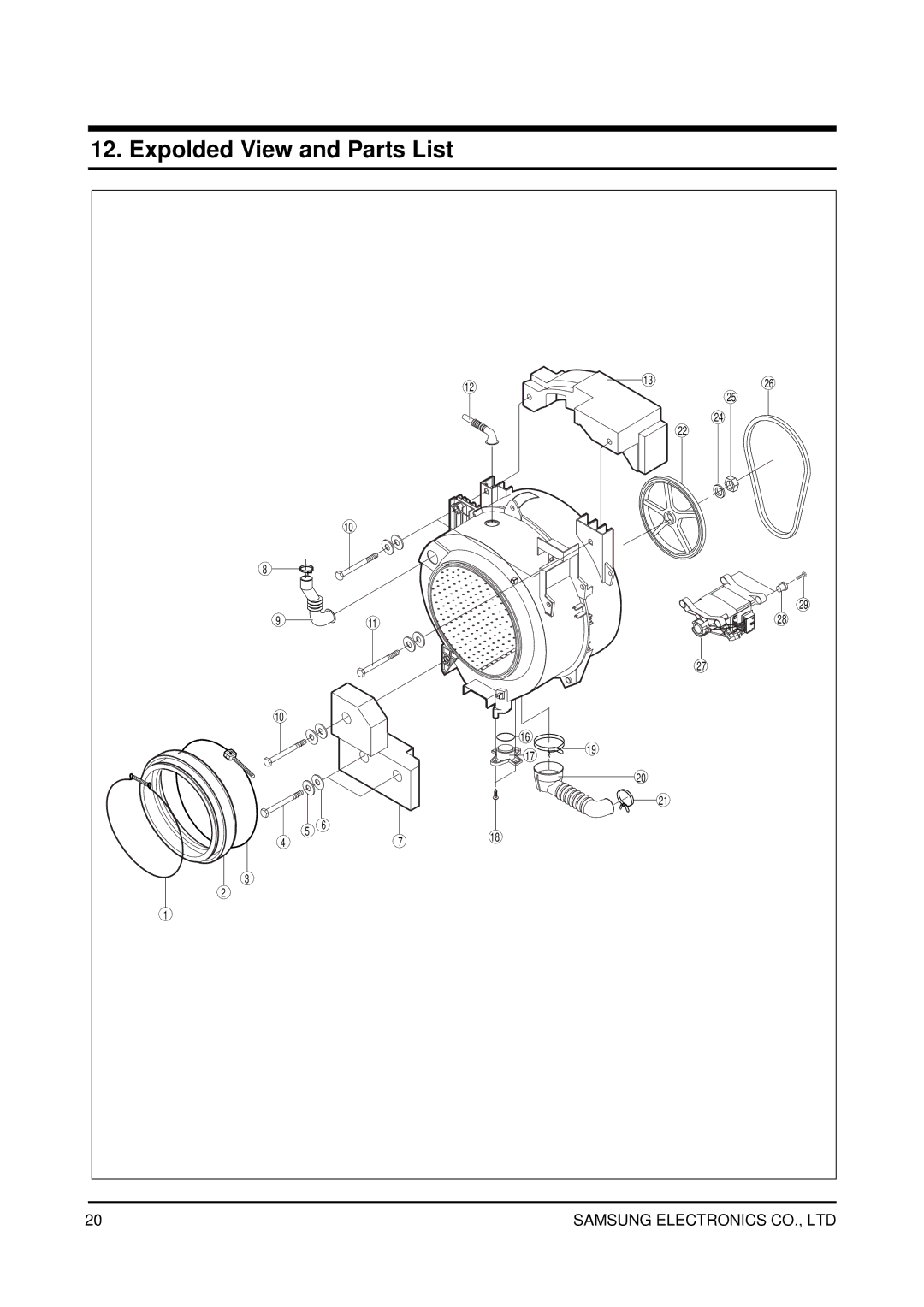 Samsung SWV-1200F service manual Expolded View and Parts List 