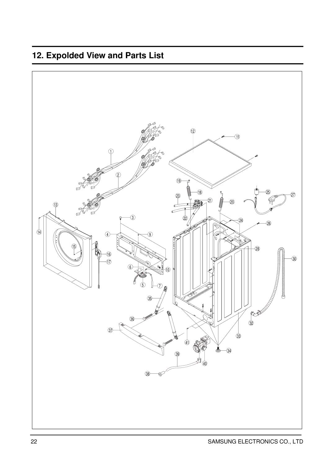 Samsung SWV-1200F service manual Expolded View and Parts List 