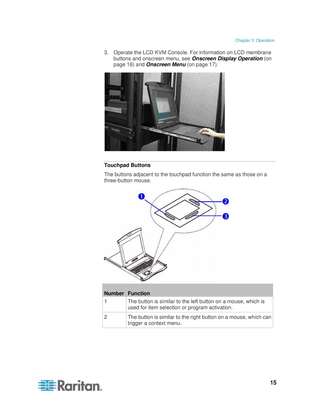 Samsung T1900 manual Touchpad Buttons, Number Function 