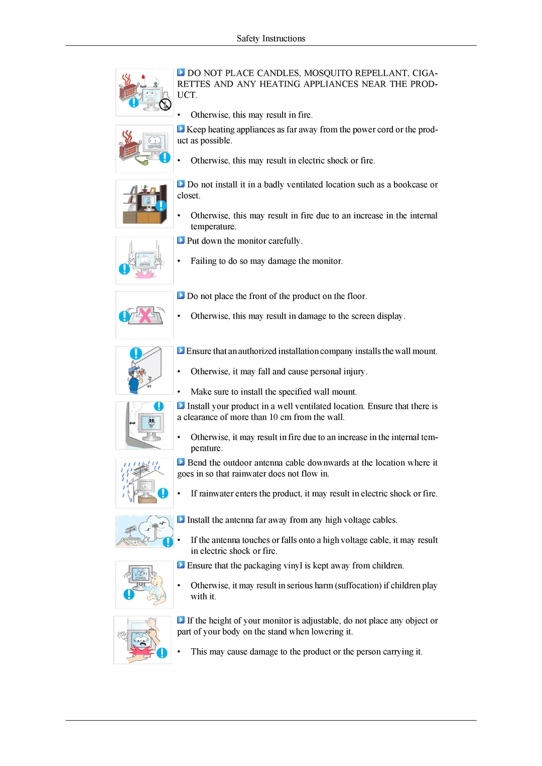 Samsung T200HD, T220HD user manual Safety Instructions 