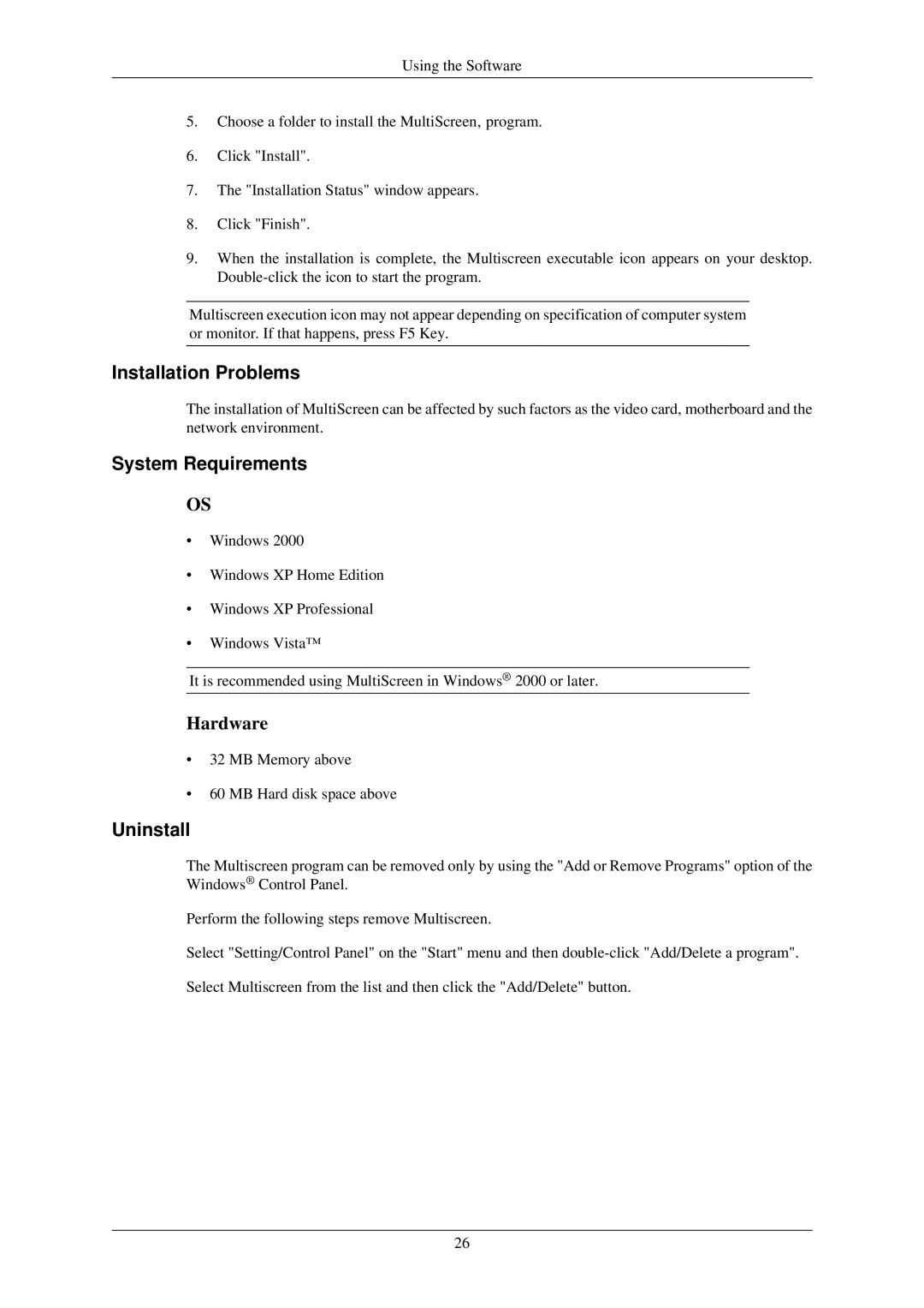 Samsung T220N, T200N, T220GN, T200GN, T190N, T190GN user manual MB Memory above MB Hard disk space above 