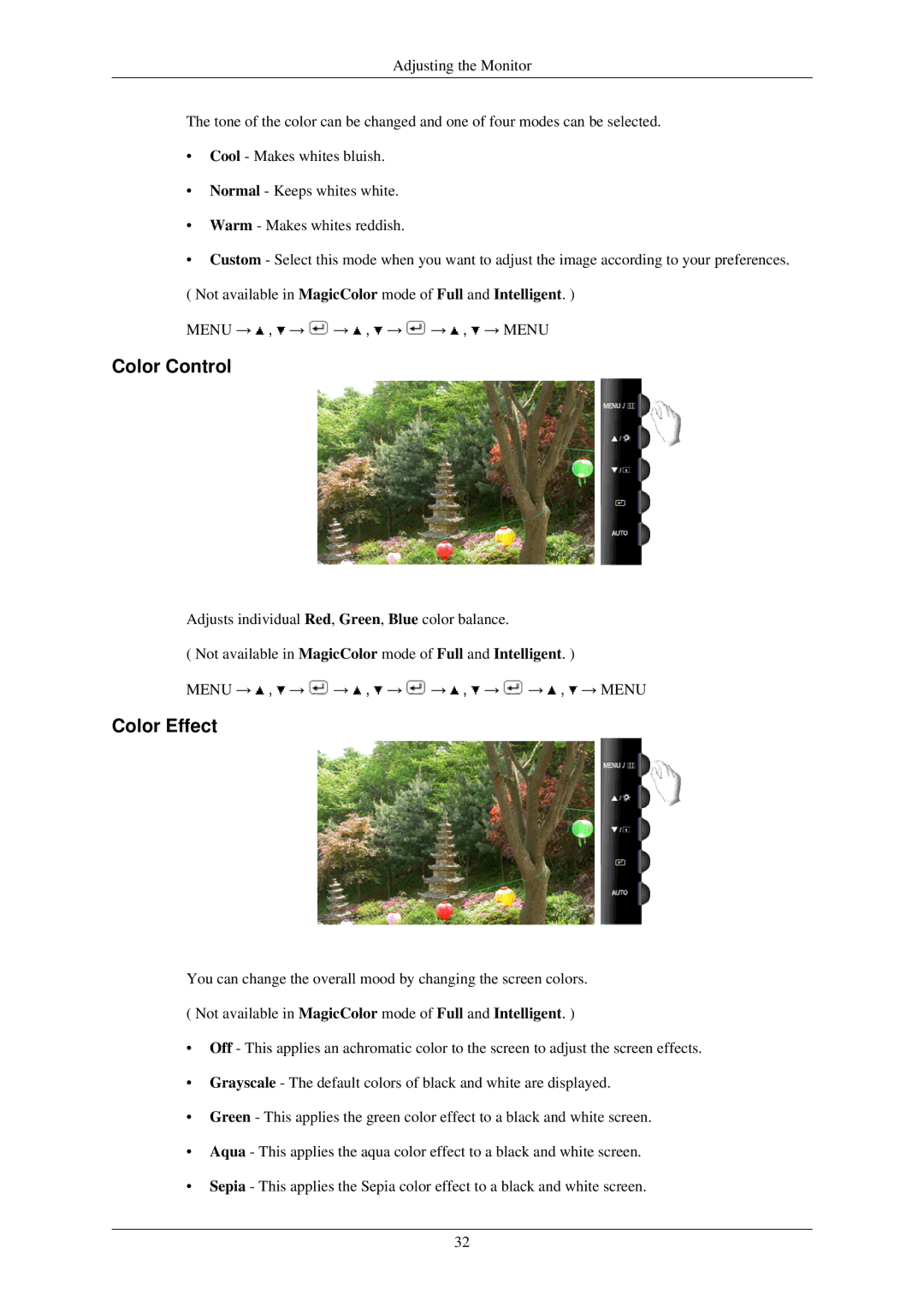 Samsung T220N, T200N, T220GN, T200GN, T190N, T190GN user manual Color Control, Color Effect 