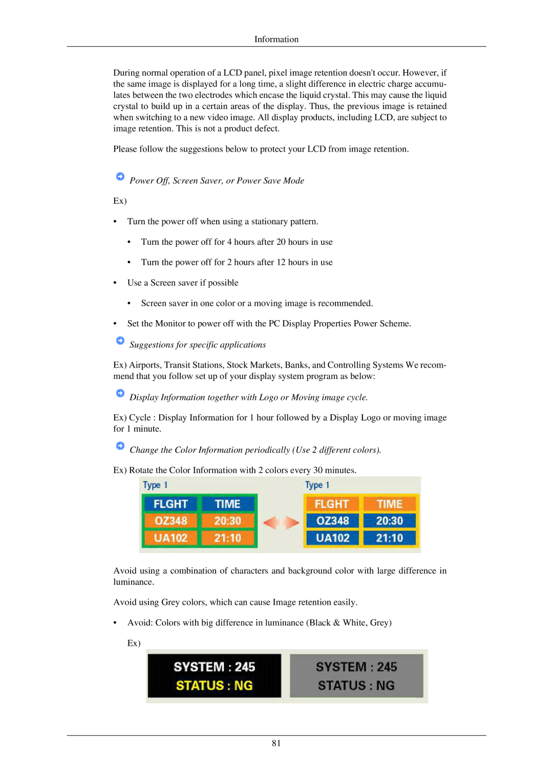 Samsung T190N, T200N, T220GN, T200GN, T220N, T190GN user manual Display Information together with Logo or Moving image cycle 