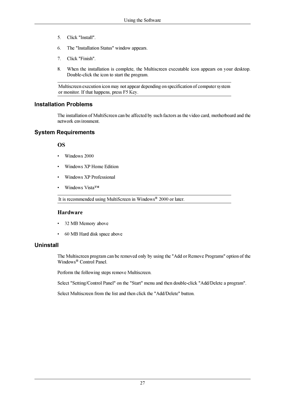 Samsung T190G, T220G, T200G user manual MB Memory above MB Hard disk space above 