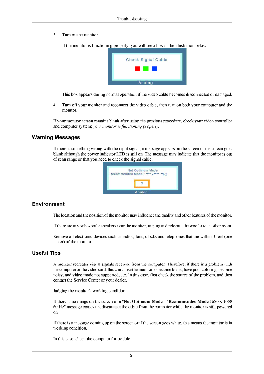 Samsung T200G, T220G, T190G user manual Environment 