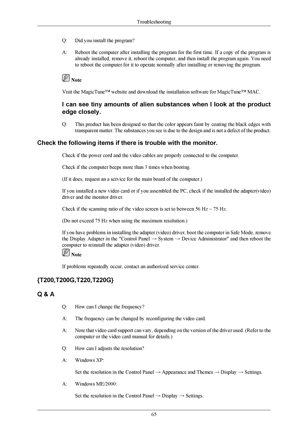 Samsung T190G user manual T200,T200G,T220,T220G 