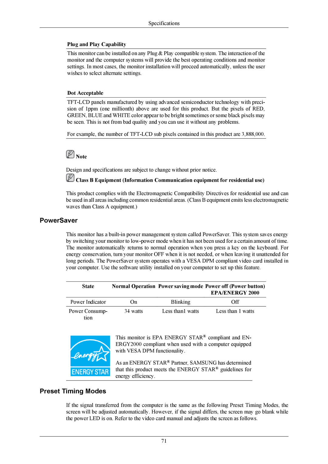 Samsung T220G, T200G, T190G user manual PowerSaver 