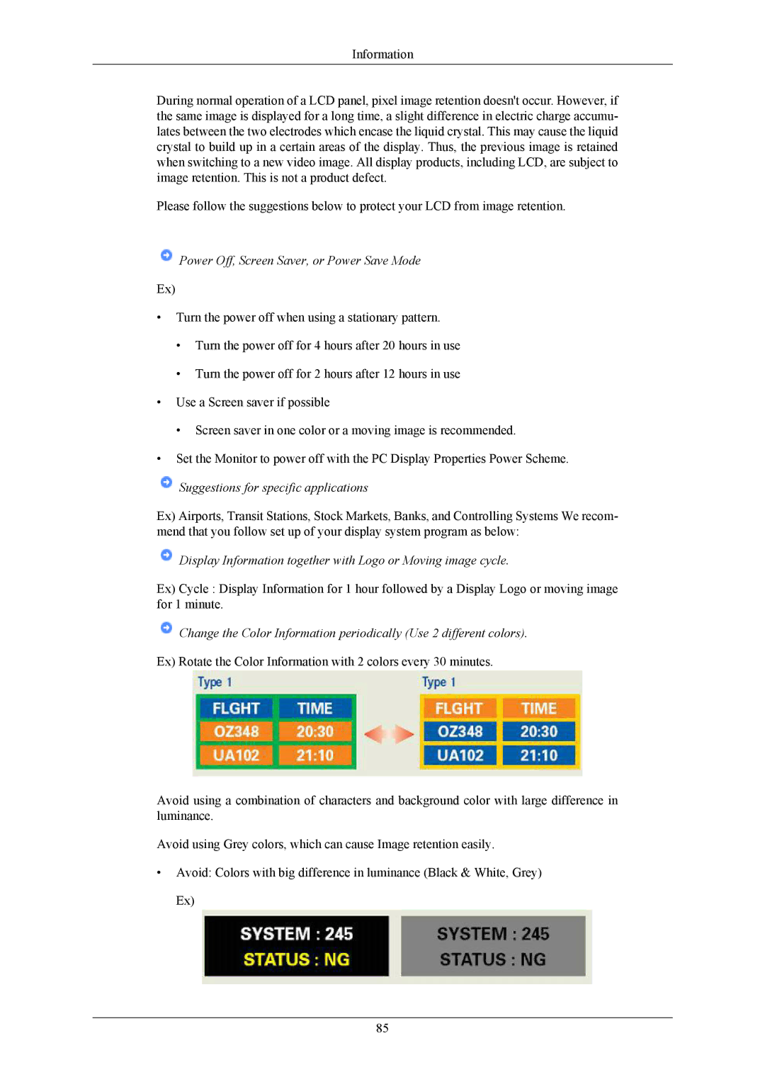 Samsung T200G, T220G, T190G user manual Display Information together with Logo or Moving image cycle 