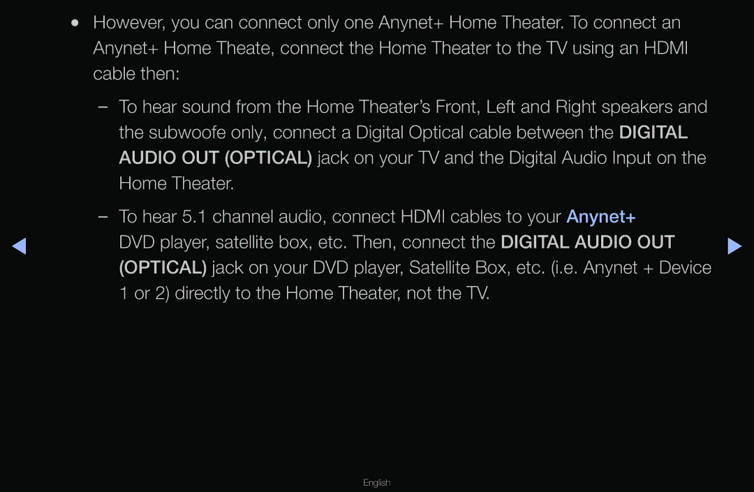 Samsung T24A350 manual Or 2 directly to the Home Theater, not the TV 