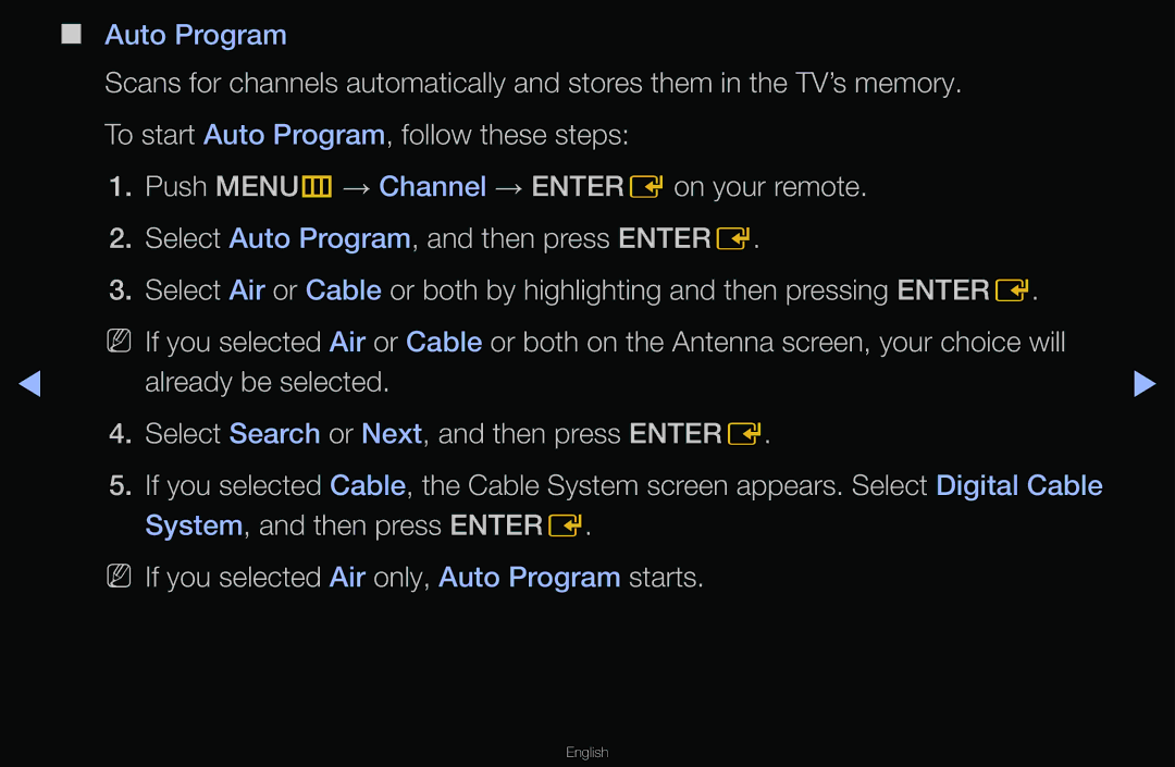 Samsung T24A350 manual Auto Program 