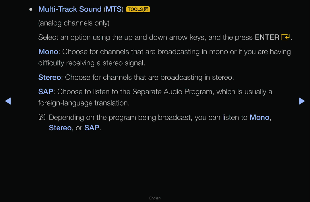 Samsung T24A350 manual Multi-Track Sound MTS t 