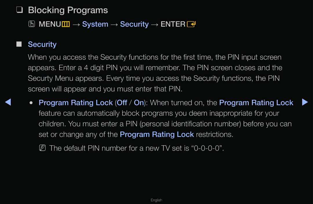 Samsung T24A350 manual Blocking Programs 