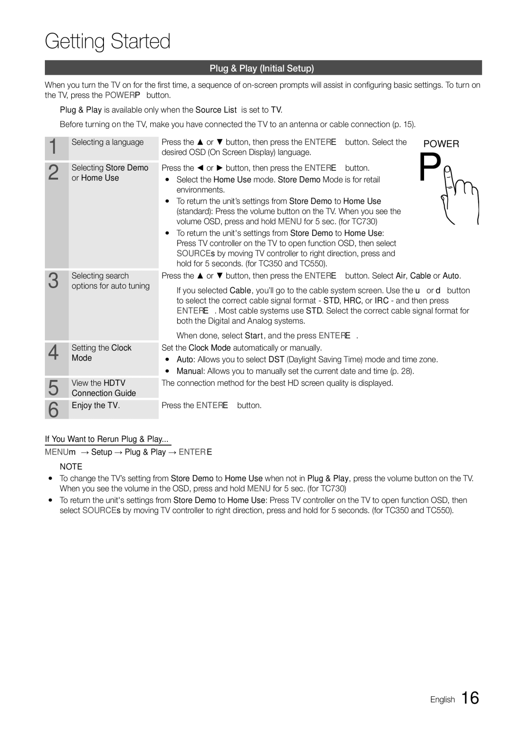 Samsung T24C550ND user manual Plug & Play Initial Setup, Or Home Use, Selecting search 