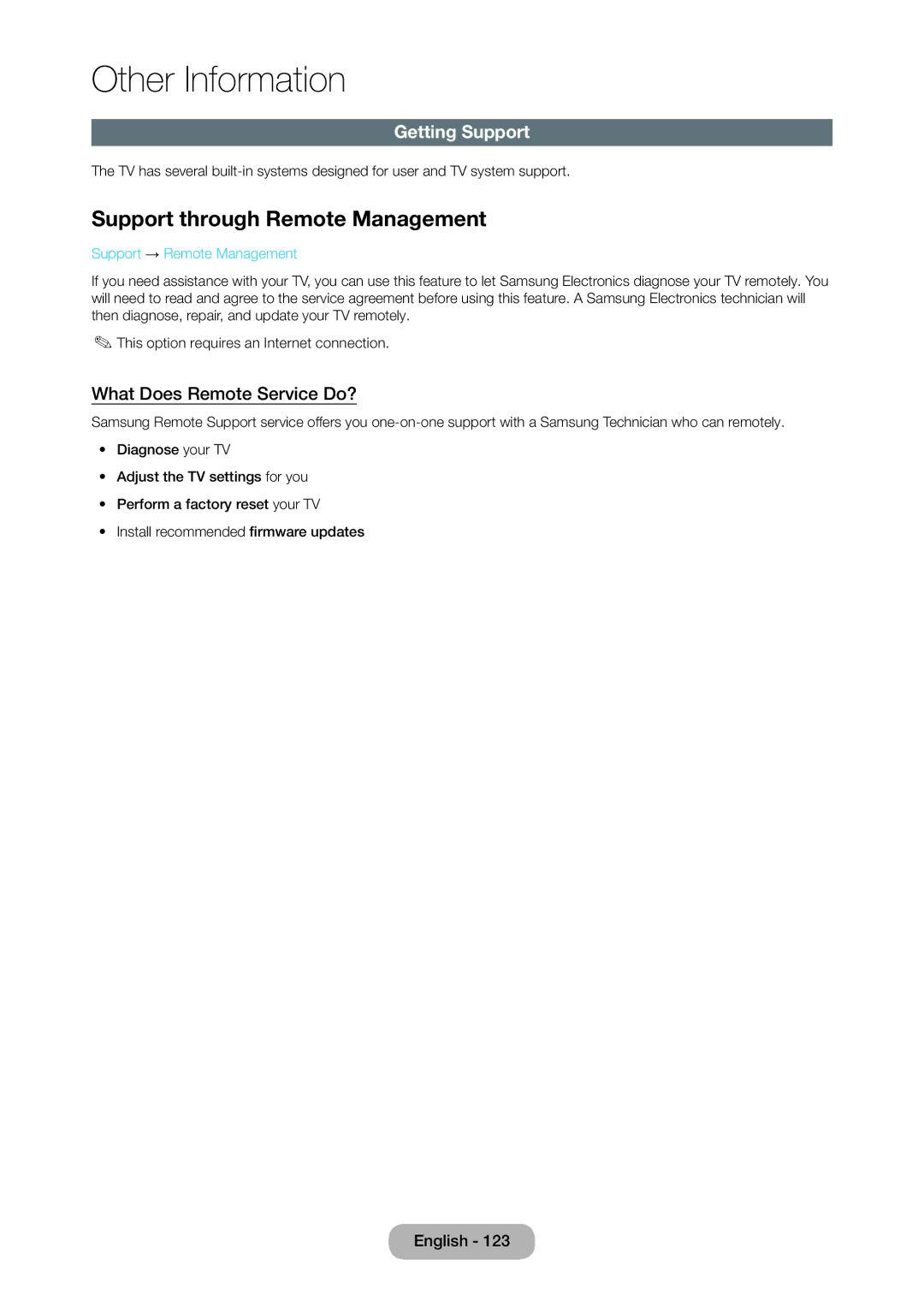 Samsung T24D390SW, TD390S, T27D390SW Support through Remote Management, Getting Support, What Does Remote Service Do? 