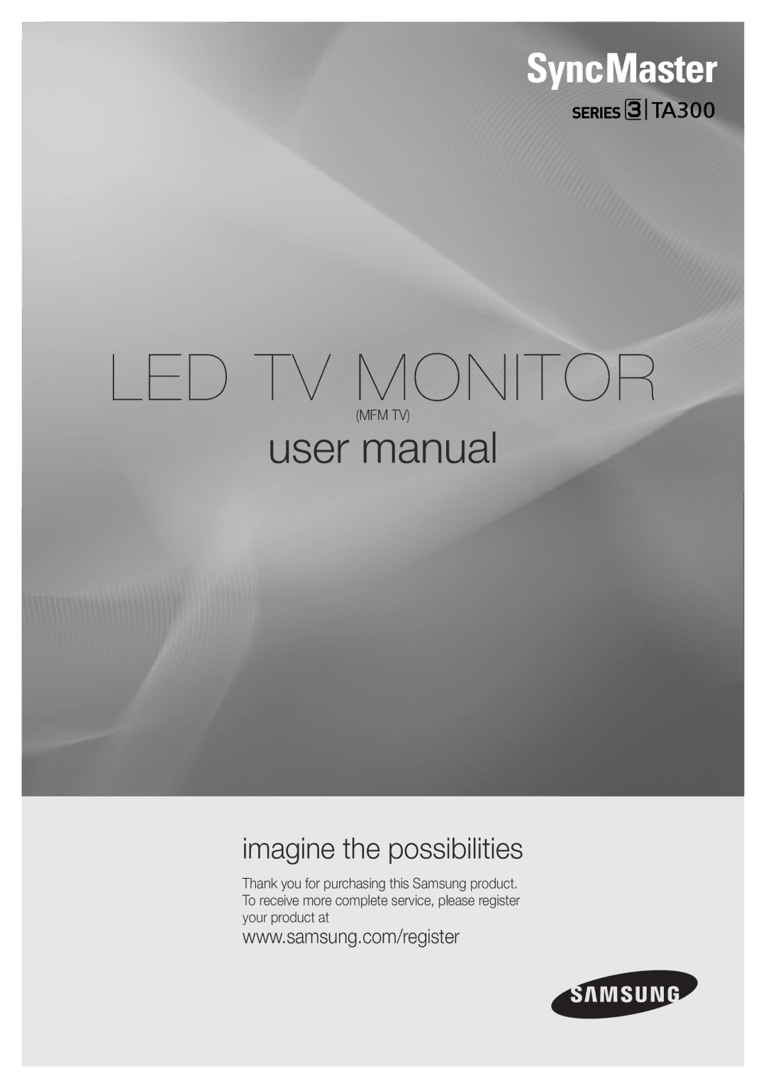 Samsung TA300 user manual LED TV Monitor 