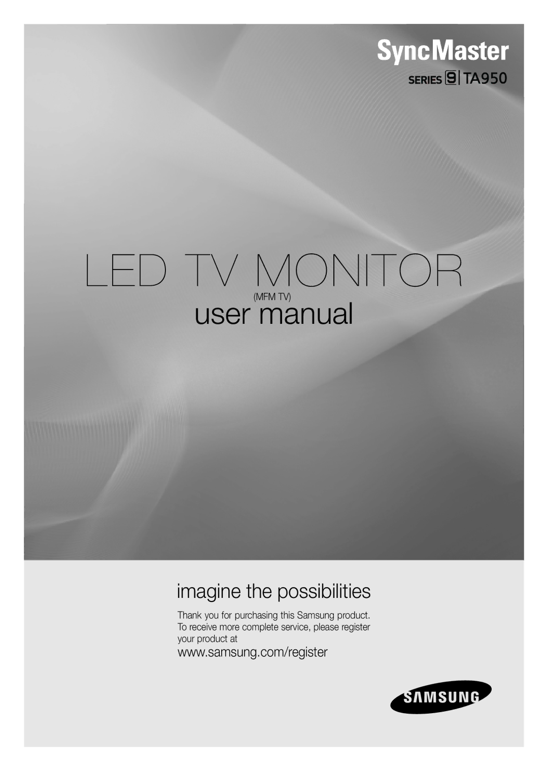 Samsung TA950 user manual LED TV Monitor 