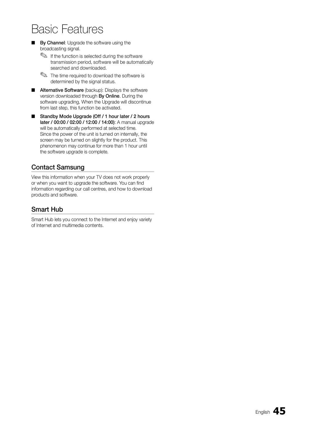 Samsung TA950 user manual Contact Samsung, Smart Hub 