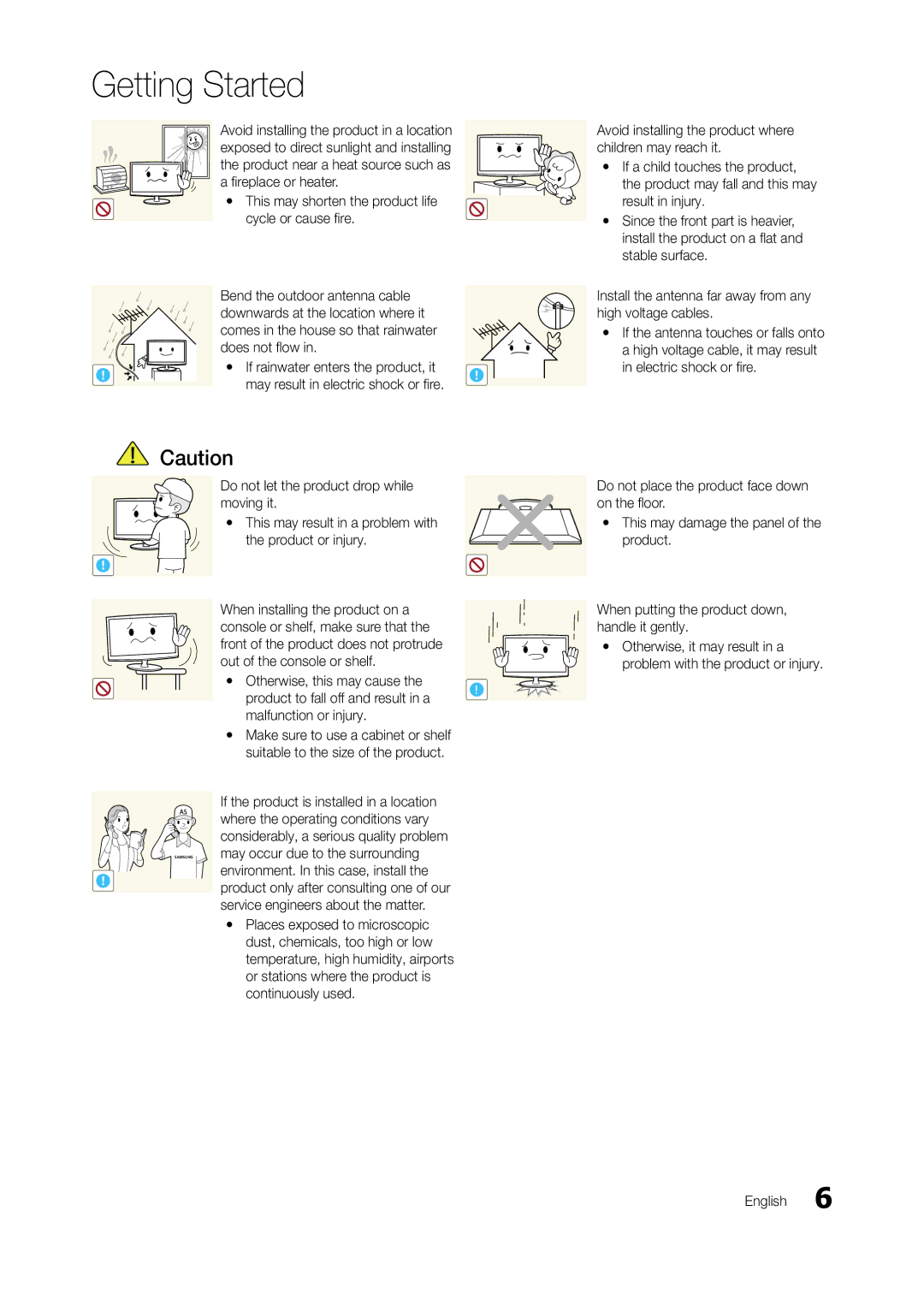 Samsung TA950 user manual Yy Make sure to use a cabinet or shelf, Considerably, a serious quality problem 