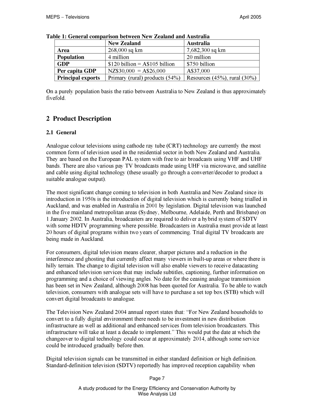 Samsung Televisions manual General comparison between New Zealand and Australia Area, Population, Per capita GDP 
