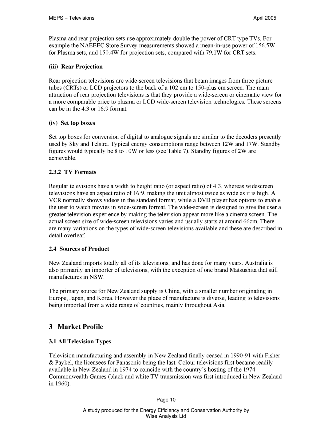 Samsung Televisions manual Iii Rear Projection, Iv Set top boxes, TV Formats, All Television Types 