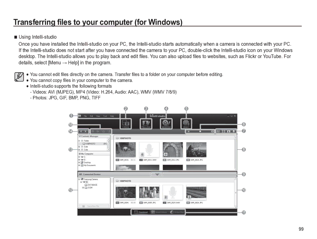 Samsung TL105 manual Using Intelli-studio 