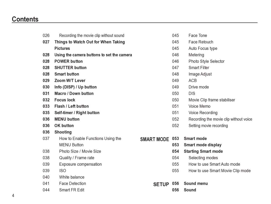 Samsung TL105 manual Recording the movie clip without sound 