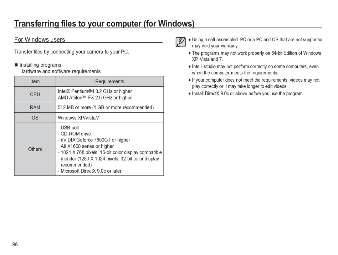 Samsung TL105 manual Transferring files to your computer for Windows, For Windows users 