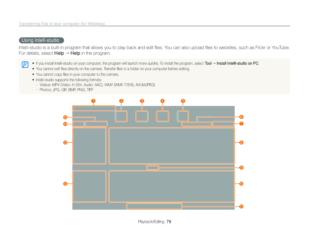 Samsung TL210 user manual Using Intelli-studio 