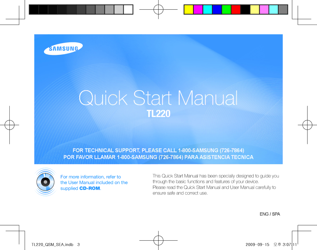 Samsung TL220 quick start manual Quick Start Manual 