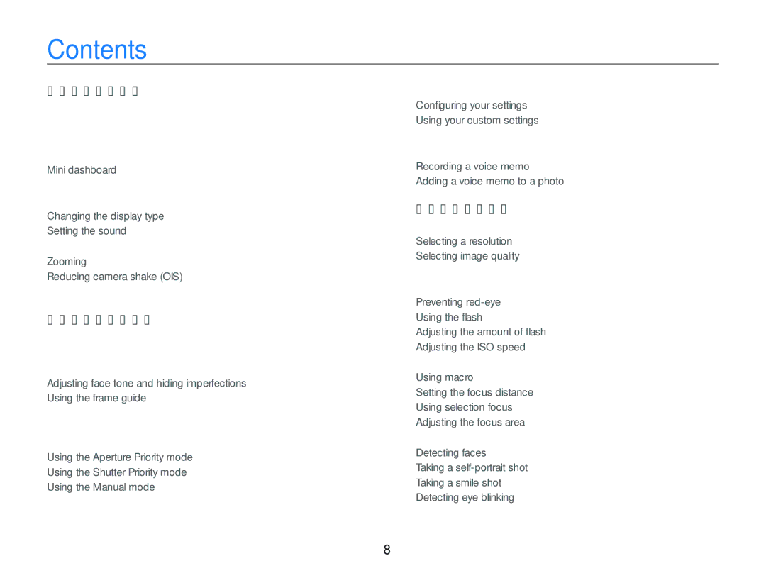 Samsung ECTL320BBPUS user manual Contents 