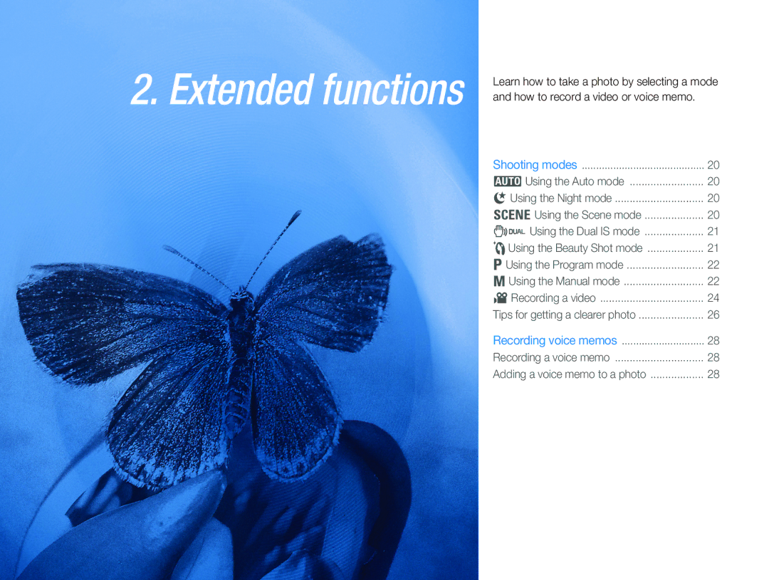 Samsung TL34HD user manual Extended functions 