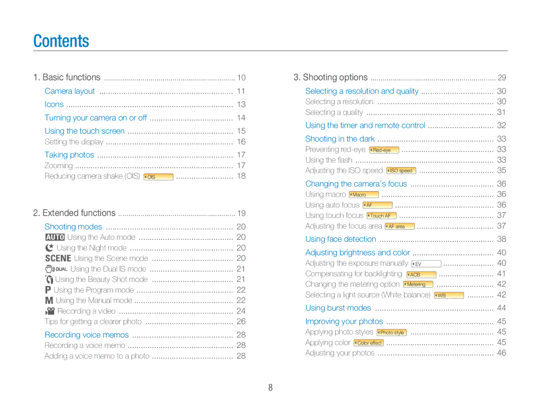 Samsung TL34HD user manual Contents 