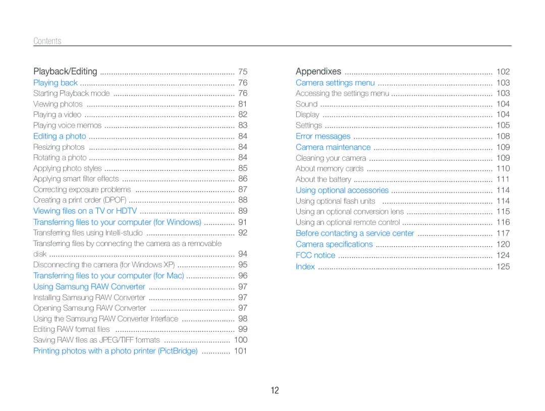 Samsung TL500 user manual 100 