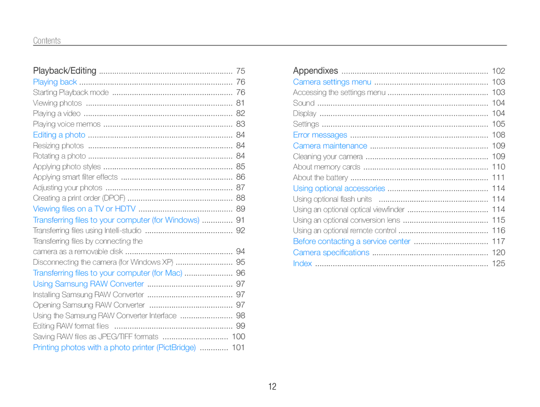 Samsung TL500 user manual 100 