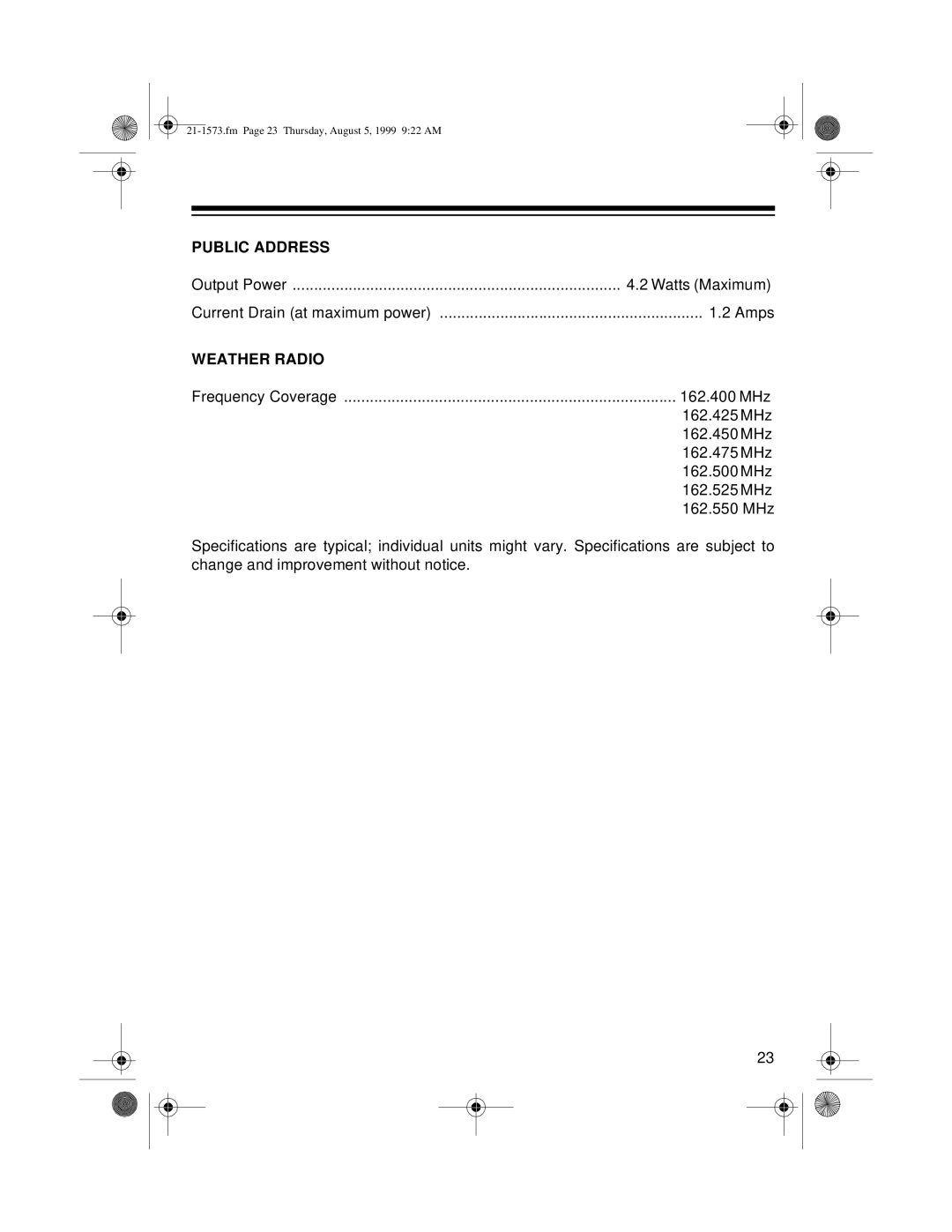 Samsung TRC-445 owner manual Public Address 