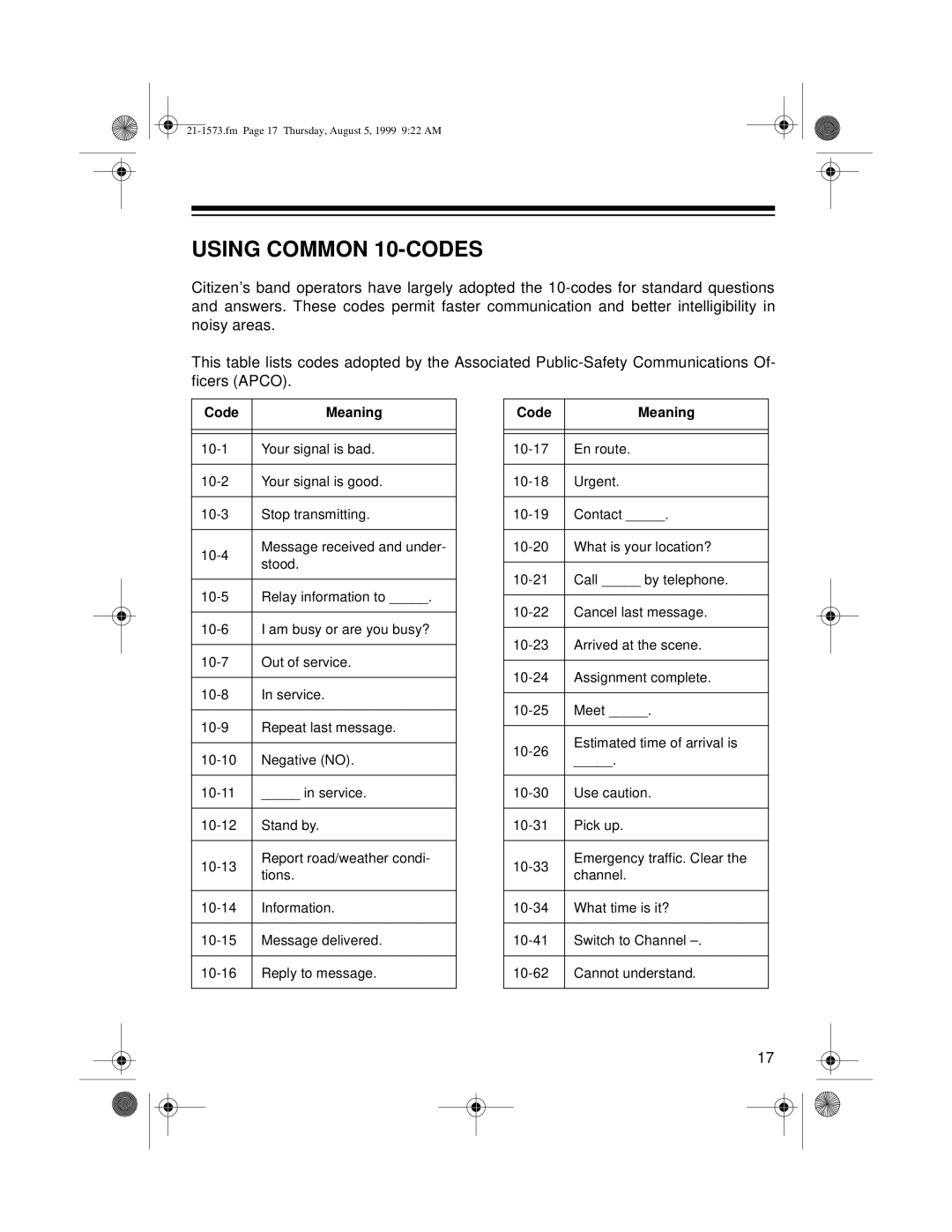Samsung TRC-445 owner manual USING COMMON 10-CODES 