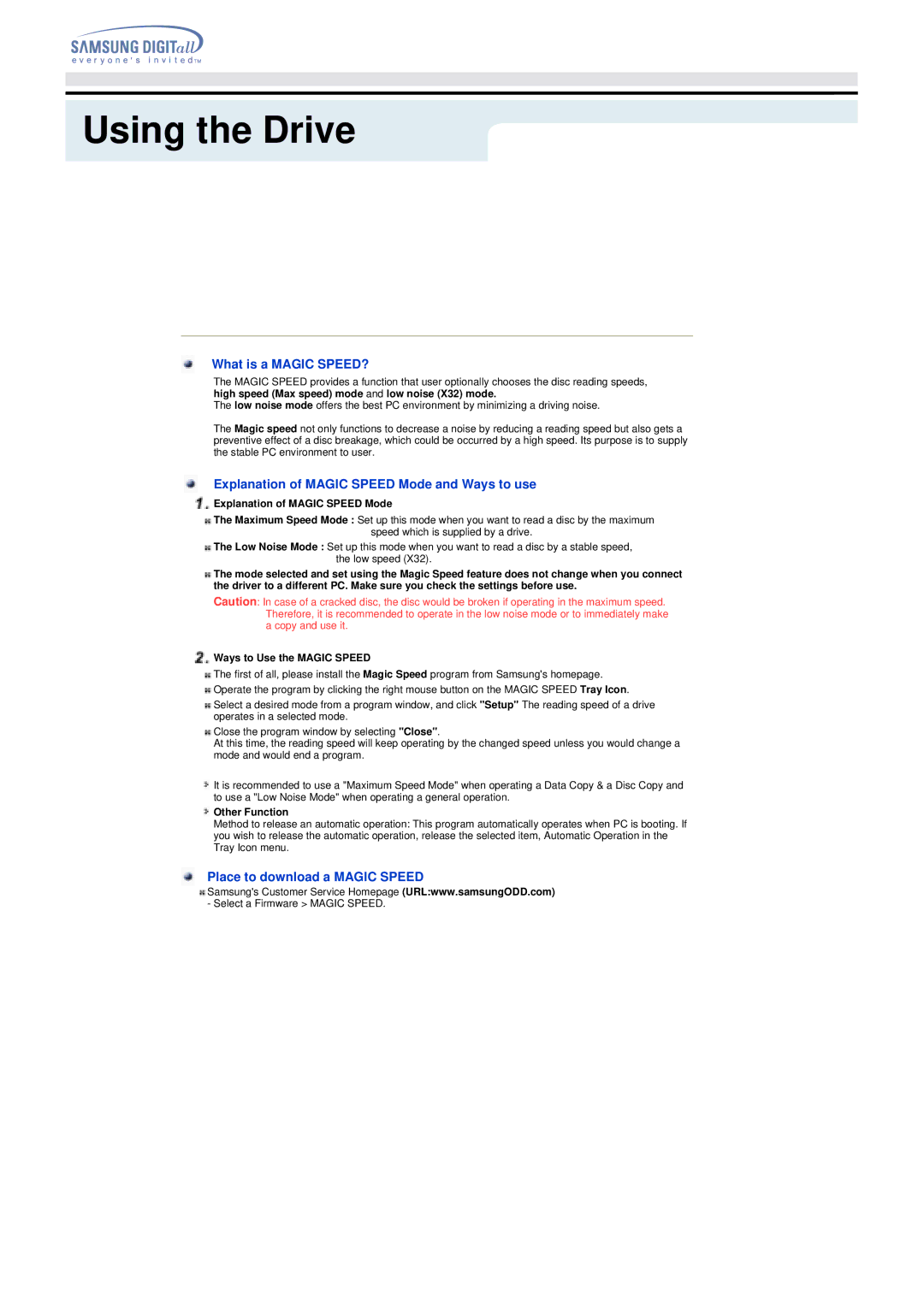 Samsung TS-H292A manual Connecting the Cables What is a Magic SPEED?, Explanation of Magic Speed Mode and Ways to use 