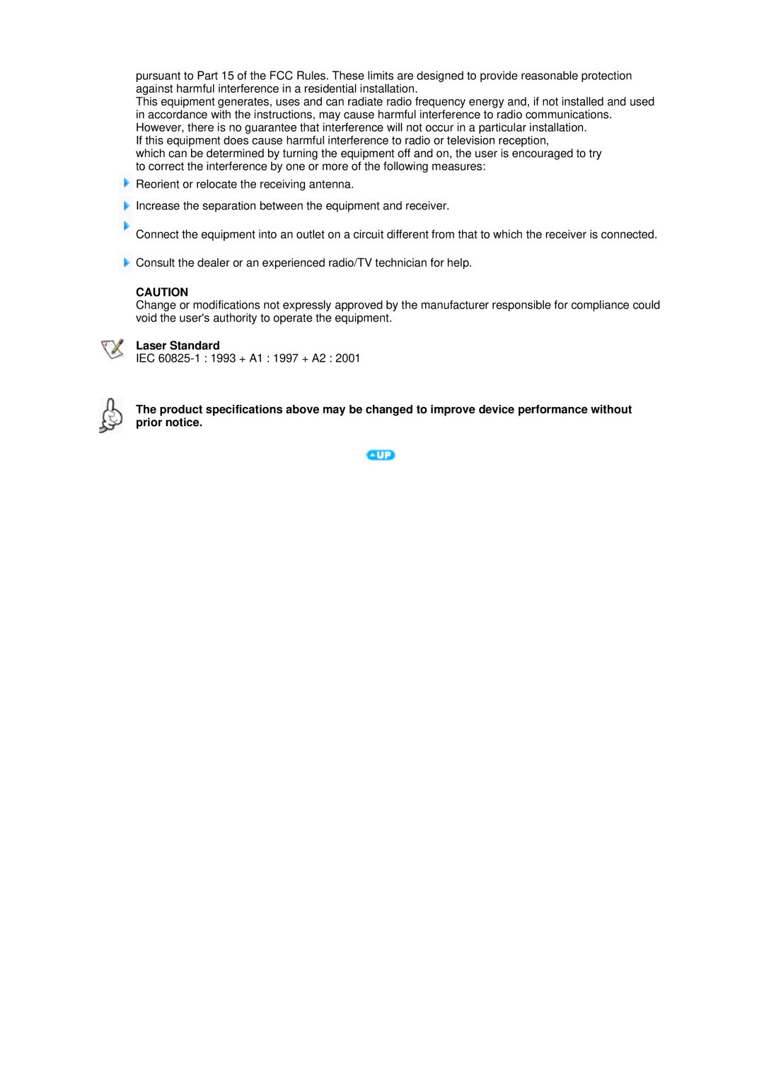 Samsung TS-H663C, SH-S223C user manual Laser Standard 