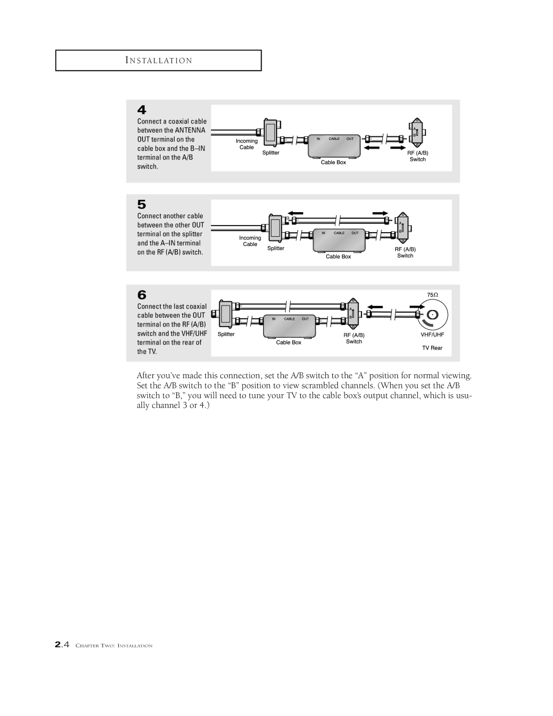 Samsung TSK 3292F, TSK3290F, TSK2790F, TSL3294HF, TSK2792F, TSL 2795HF, TSL 3095WHF, TSL 3295HF, TSK 3092WF manual Install AT I O N 