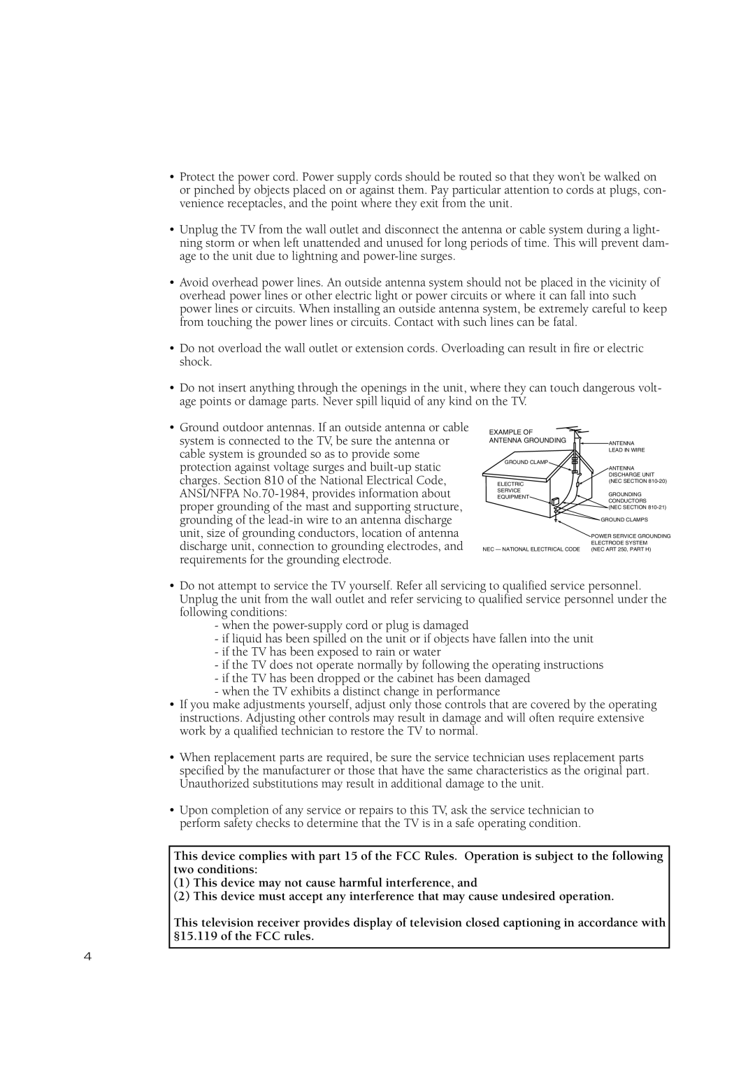 Samsung TSN3084WHD manual Example Antenna Grounding 