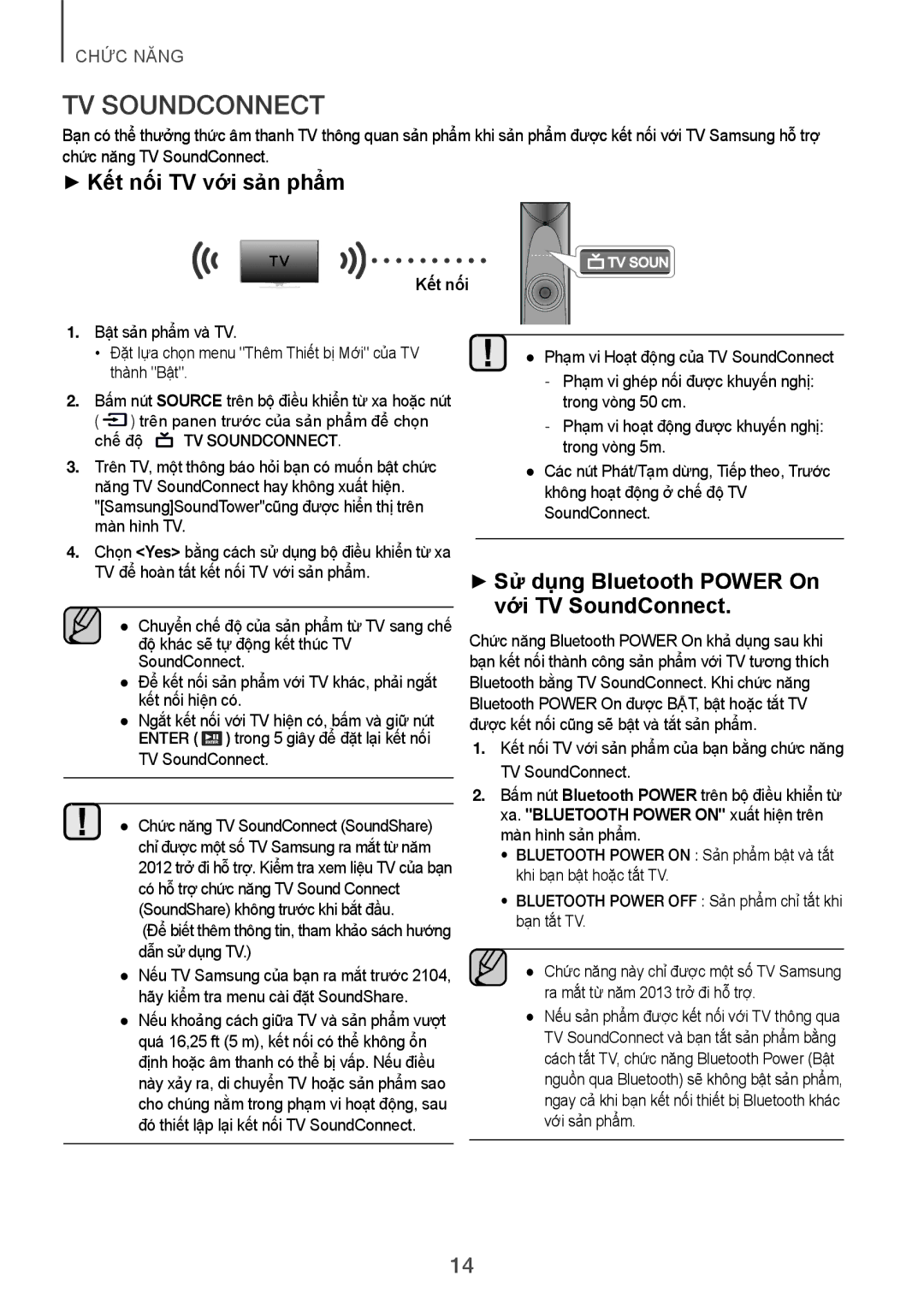 Samsung TW-H5500/XV TV Soundconnect, ++Kết nối TV với sản phẩm, ++Sử dụng Bluetooth Power On với TV SoundConnect 