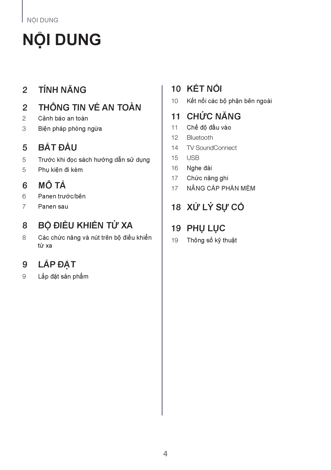 Samsung TW-H5500/XV manual NỘI Dung 