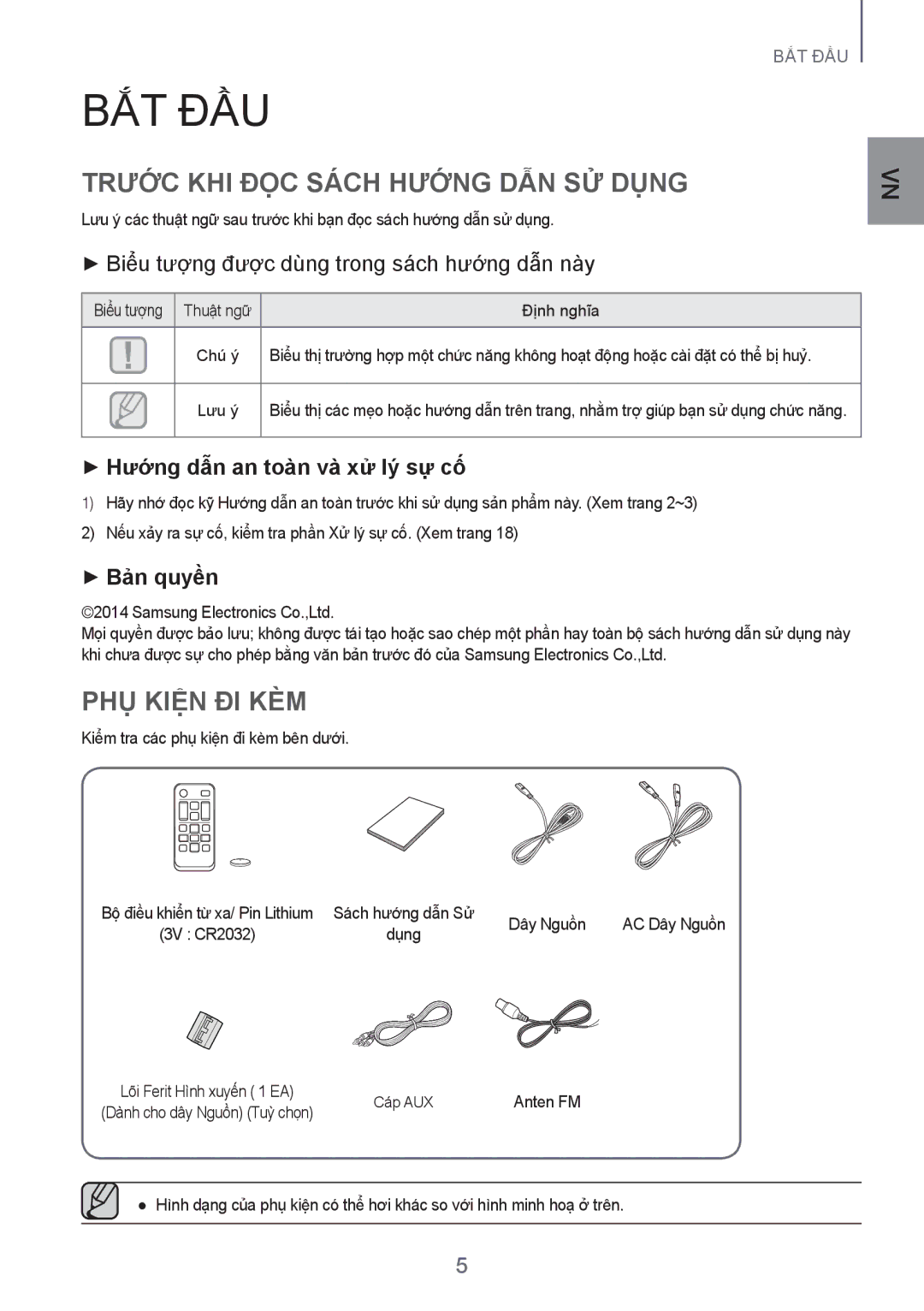 Samsung TW-H5500/XV manual Bắt Đầu, Trước Khi Đọc Sách Hướng Dẫn Sử Dụng, Phụ Kiện Đi Kèm, ++Bản quyền 